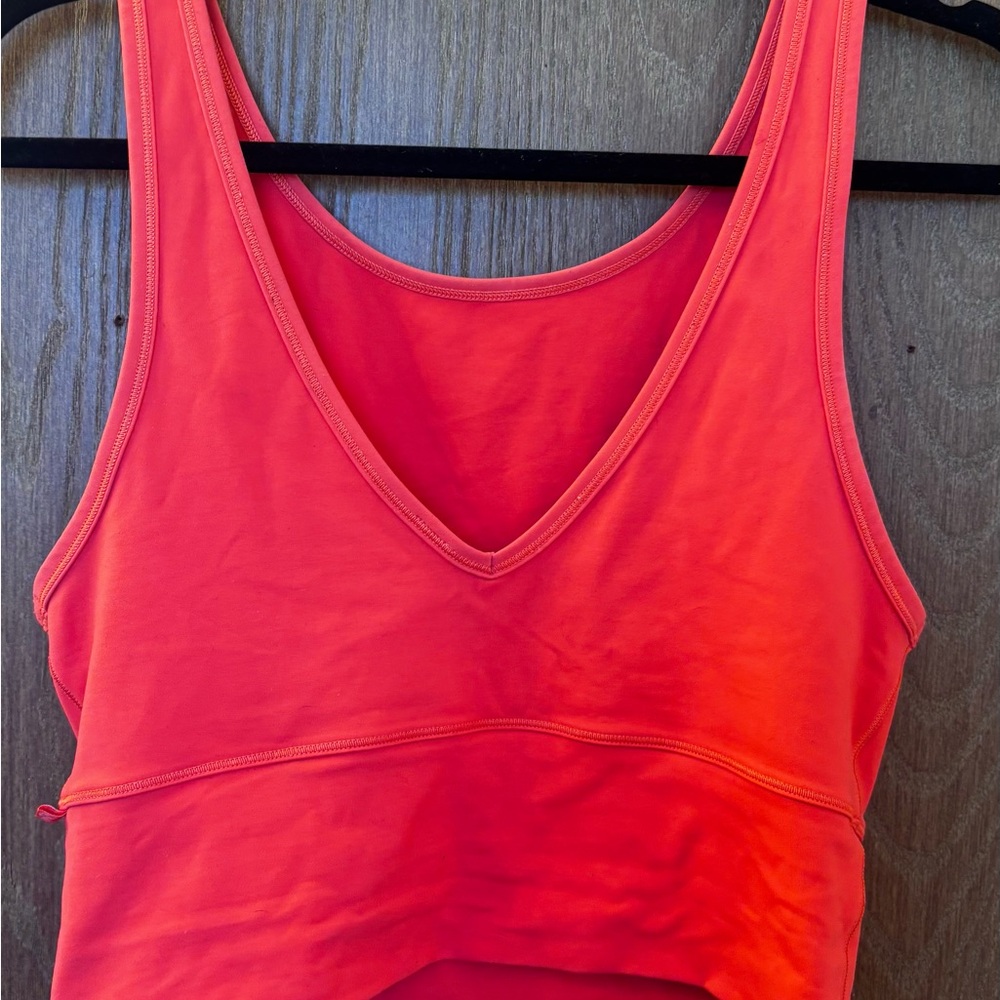 lululemon athletica Power Pivot tank top- bright coral